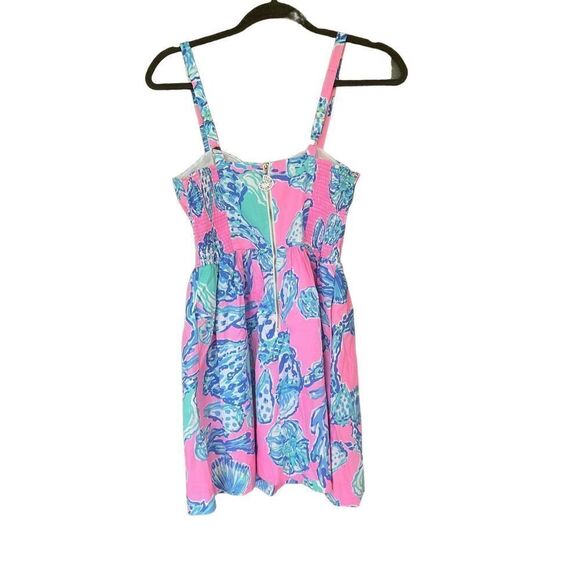 Lilly Pulitzer Womens Multicolor Seashells Ardleigh Fit And Flare Dress Size 00 - Picture 6 of 12